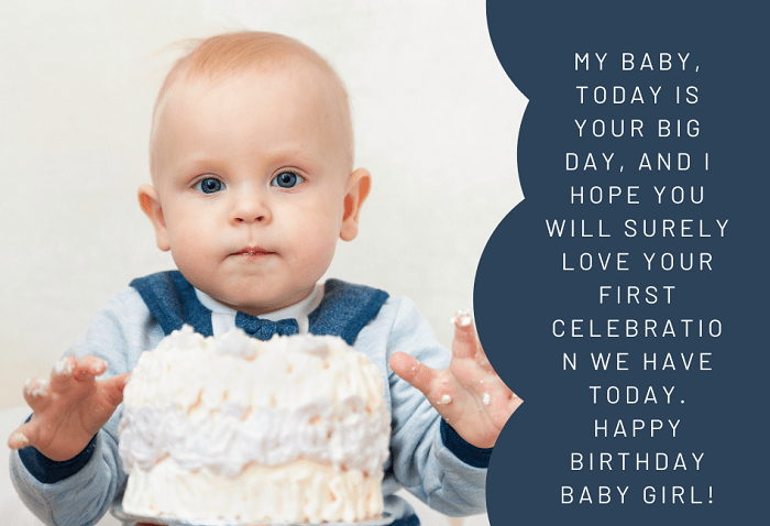 1st Birthday Wishes for Baby Girl Status Quotes