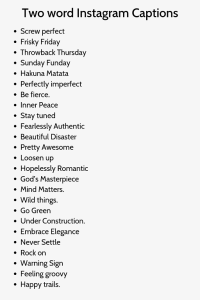 Two Word Instagram Captions Status and Quotes