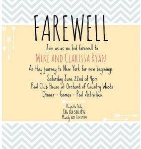 Farewell Invitation Messages