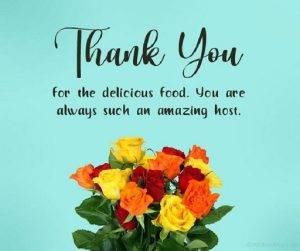 Heartfelt Thank You for the Delicious Food Messages