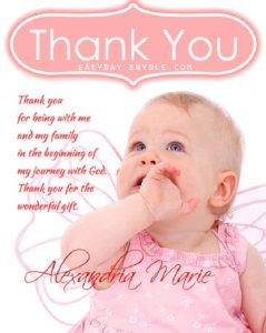 More Thank You Messages for Christening