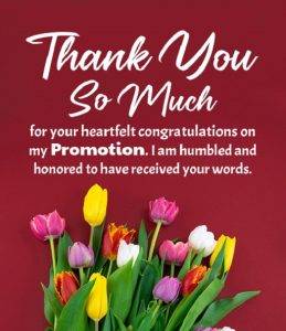 Thank You Messages for Promotion Wishes